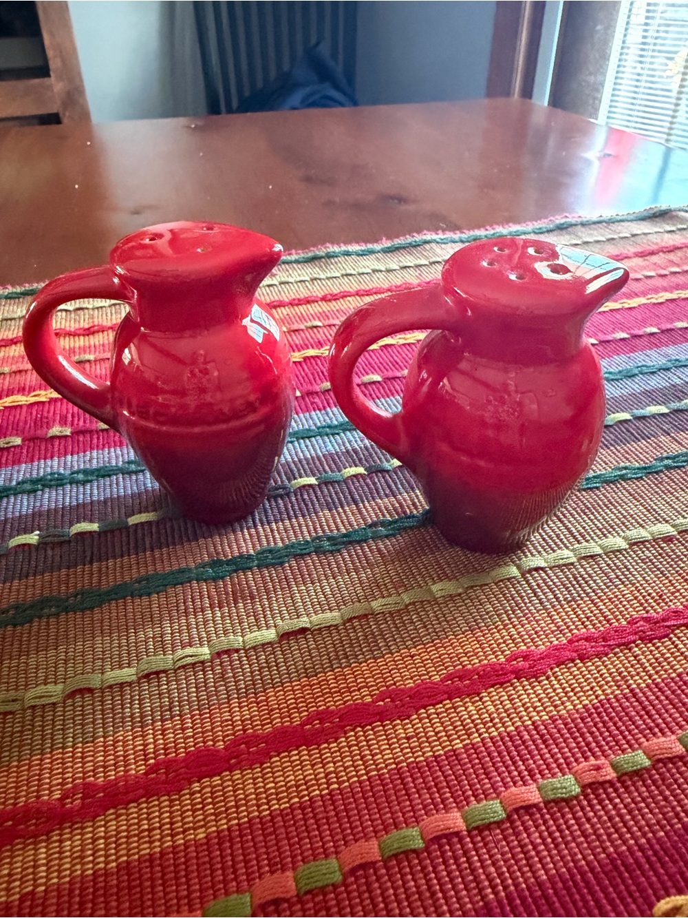Le Creuset Red Ceramic Mini Pitcher Salt & Pepper Set